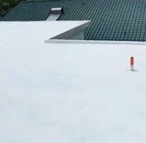 Terrace after waterproofing - clean sealed white surface