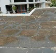 Terrace before waterproofing - cracked and damaged surface